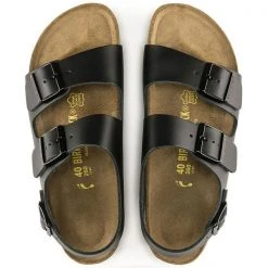 Birkenstock Milano Sandal Natural Leather Black