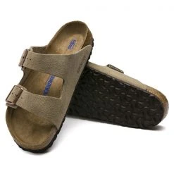 Birkenstock Arizona Sfb Suede Sandal - Taupe