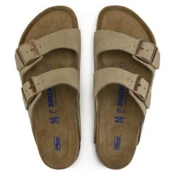 Birkenstock Arizona Sfb Suede Sandal - Taupe