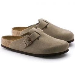 Birkenstock Boston Sfb Sandals - Taupe Suede