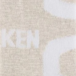 Birkenstock Beige White Cotton Slub Logo Socks