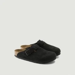 Birkenstock Boston Vl Sfb In Suede Leather